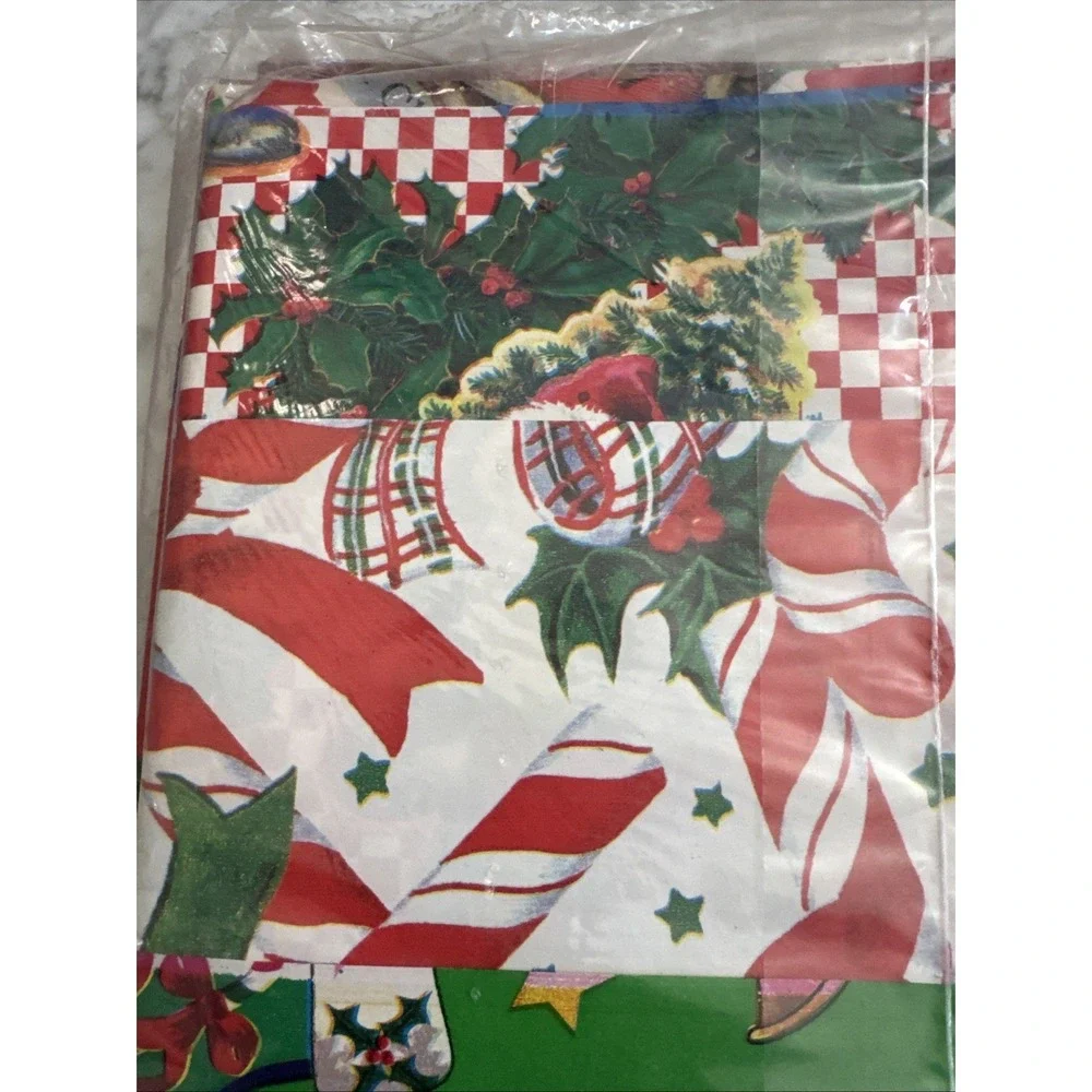 Vtg Cleo Christmas Heavy Wrapping Paper 12 Sheets 8 Designs 100 SQ FT Santa